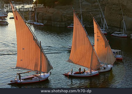 
                Segelboot, Nil, Felucke, Theben                   