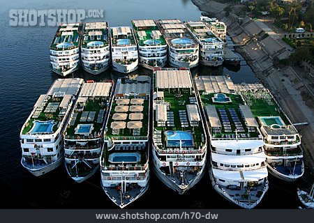 
                Hafen, Kreuzfahrtschiff, Nil, Assuan                   