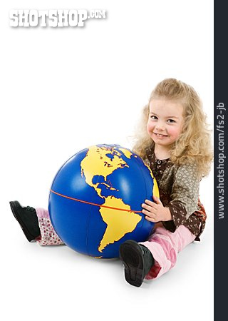 
                Kind, Mädchen, Globus                   