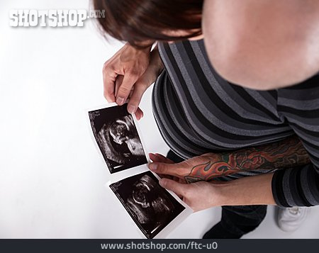 
                Paar, Ultraschallbild, Schwangerschaft                   