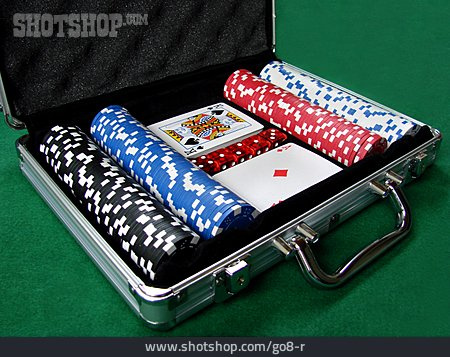 
                Poker, Glücksspiel, Chip, Jeton, Pokerkoffer                   