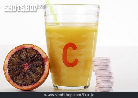 
                Orangensaft, Vitamin C, Blutorange, Brausetablette                   