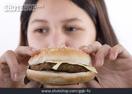 
                Mädchen, Essen, Cheeseburger                   