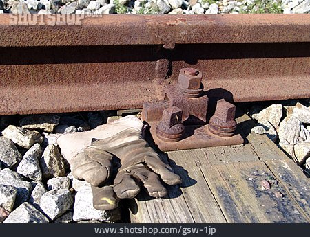 
                Gleise, Arbeitshandschuh, Eisenbahnschiene                   