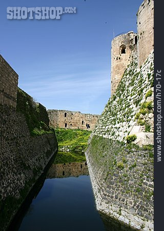 
                Burg, Burggraben, Syrien, Krak Des Chevaliers                   