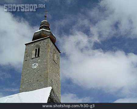 
                Zwiebelturm, Kirchturmuhr                   