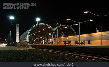 
                Zug, Bahnhof, Moderne Baukunst, Haltestelle, Bahnsteig                   