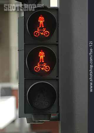 
                Rot, Ampel, Fußgängerampel, Radfahrerampel                   