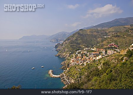 
                Dorf, Küste, Mittelmeer, Italien, Riomaggiore                   