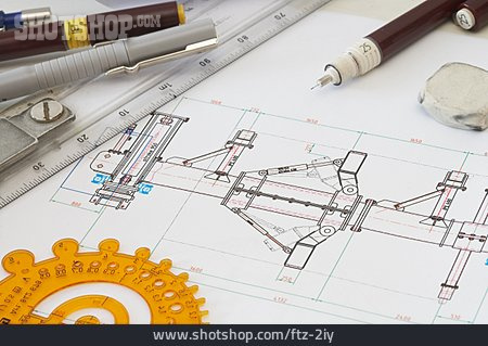 
                Konstruktion, Bauplan, Technische Zeichnung                   