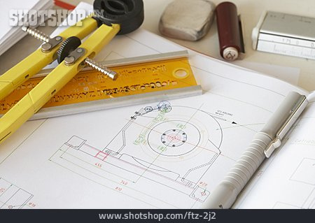 
                Konstruktion, Bauplan, Technische Zeichnung                   