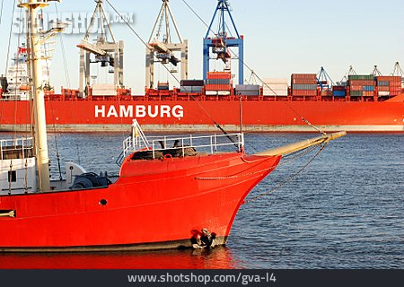
                Hafen, Hamburg, Containerschiff                   