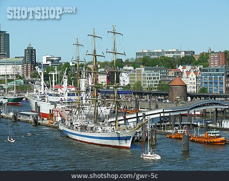 
                Hafen, Hamburg, Segelschiff                   