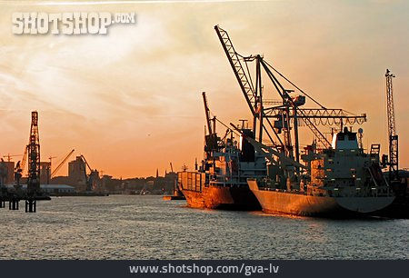 
                Hafen, Hamburg, Frachtschiff                   
