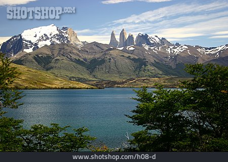 
                Gebirge, Chile, Anden, Torres Del Paine                   