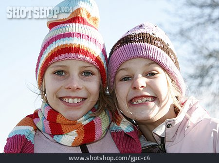 
                Girl, Togetherness, Winter, Friends, Woolen Hat                   