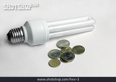 
                Kleingeld, Energiekosten, Stromkosten, Energiesparlampe                   
