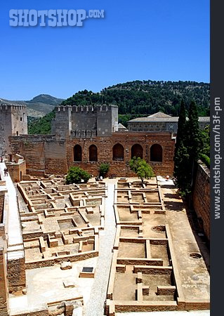 
                Archäologie, Grundmauer, Granada, Alhambra, Aljibes                   