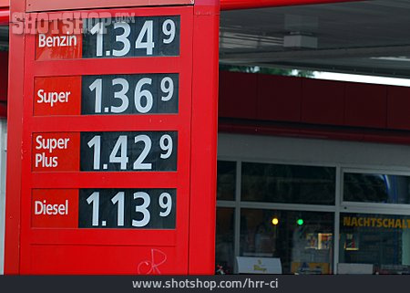 
                Tankstelle, Treibstoff, Benzinpreistafel                   