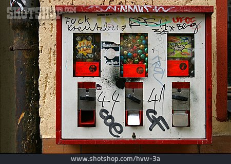 
                Vandalismus, Kaugummi, Kaugummiautomat                   