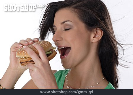 
                Fastfood, Hamburger, Burger, Abbeißen                   