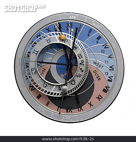 
                Zeitmessung, Sternzeichen, Astronomische Uhr                   