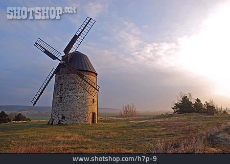 
                Landschaft, Mühle, Windmühle                   