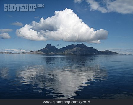 
                Wolke, Insel, Norwegen, Polarkreis                   