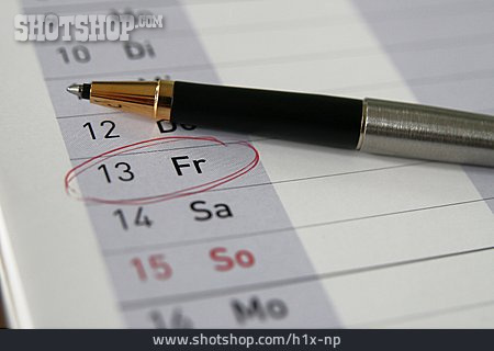 
                Kugelschreiber, Kalender, Aberglaube, Freitag                   