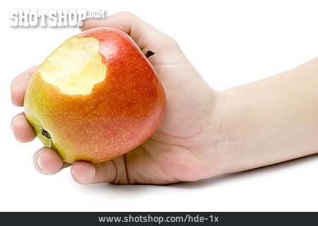 
                Apfel, Hand, Angebissen                   