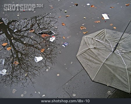 
                Unwetter, Regenschirm, Pfütze, Regnerisch                   