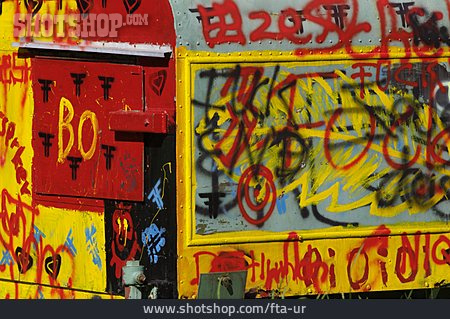 
                Graffiti, Schmiererei, Bauwagen                   