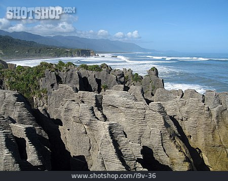 
                Küste, Neuseeland, Felsformation, Pancake Rocks                   