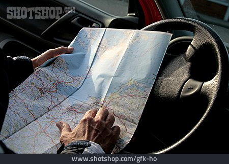
                Unterwegs, Orientierung, Straßenkarte                   