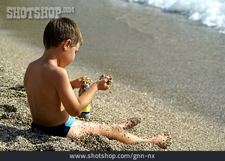 
                Junge, Strand, Strandurlaub                   