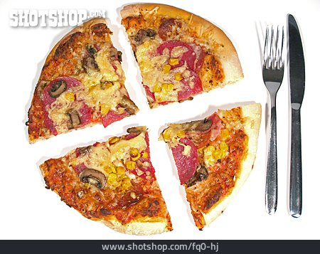 
                Cutlery, Quartered, Pizza, Pizza Pieces                   
