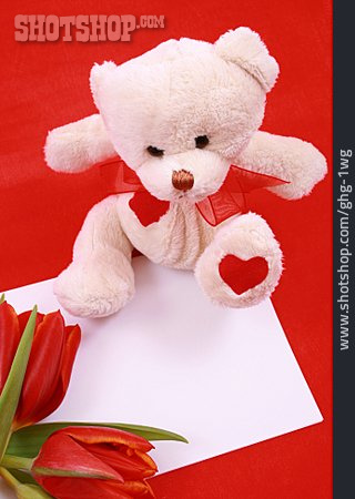 
                Valentinstag, Brief, Teddybär                   
