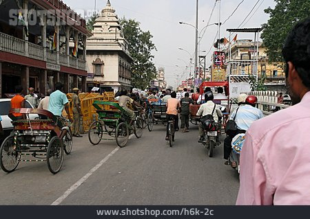 
                Straßenverkehr, Indien, Rikscha                   