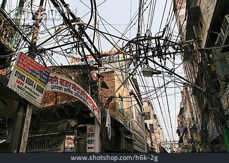 
                Stromleitung, Indien, Delhi                   