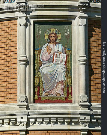 
                Mosaik, Heiligenbild, Russische Kapelle                   