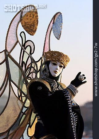 
                Schmetterling, Karneval, Kostüm, Venedig                   