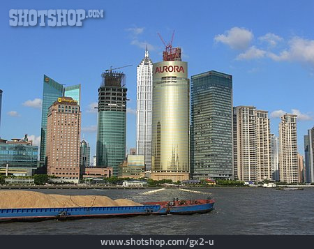 
                Skyline, Frachtschiff, Shanghai                   