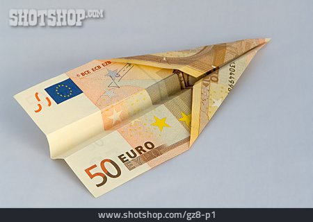 
                Geldschein, Papierflieger                   