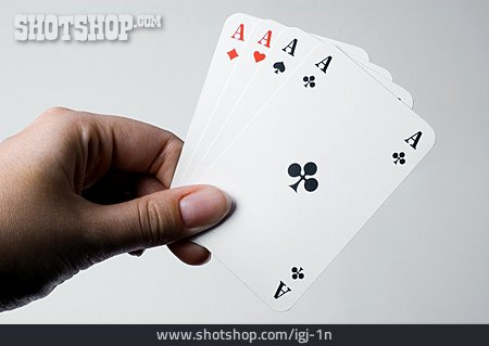 
                Spielkarten, Vier Asse, Glücksspiel                   