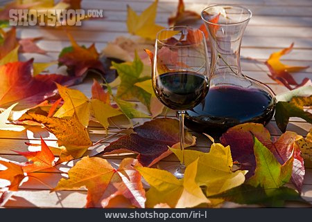 
                Herbst, Wein, Herbstlaub, Rotwein                   