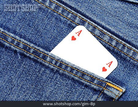 
                Poker, Hosentasche, Ass                   