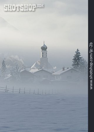 
                Winter, Kirche, Nebel                   