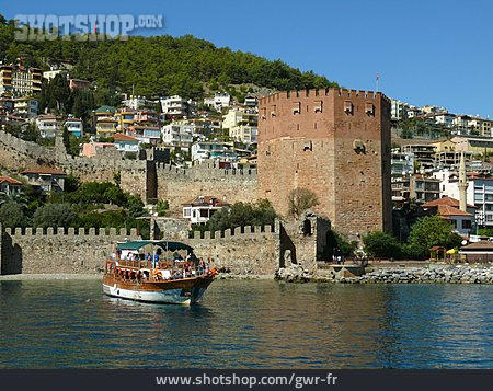 
                Festung, Türkei, Hafenstadt, Alanya                   