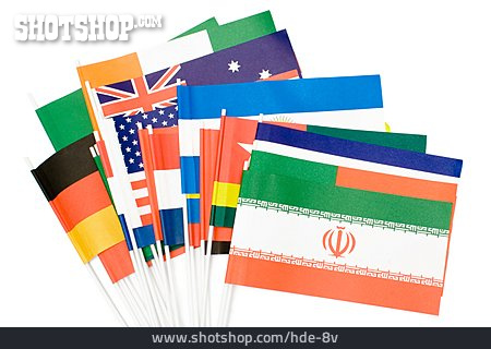 
                Flagge, International, Papierfähnchen                   