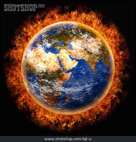 
                Weltkugel, Klimaerwärmung, Feuerring                   